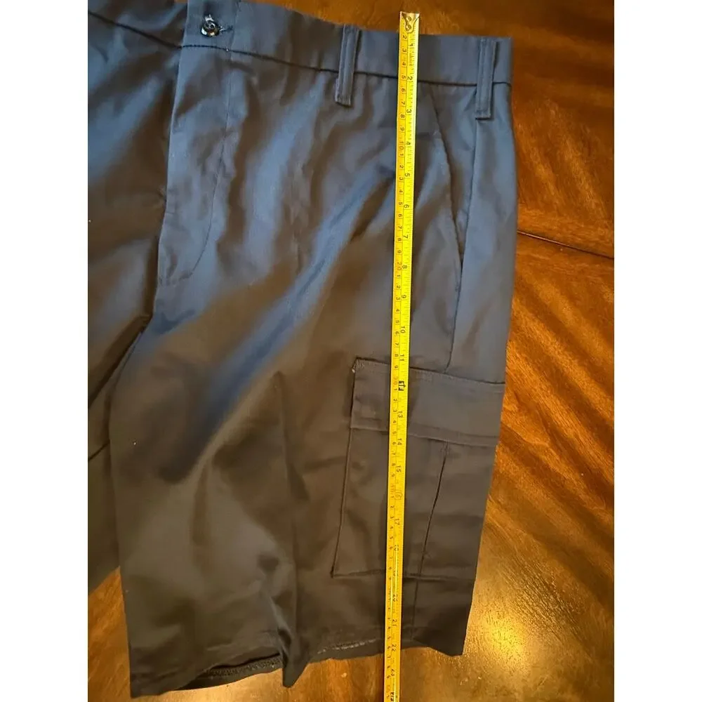 Lot of 2 Aramark Men's Work Cargo Shorts 40R Navy Adjustec Stretch Gorpcore